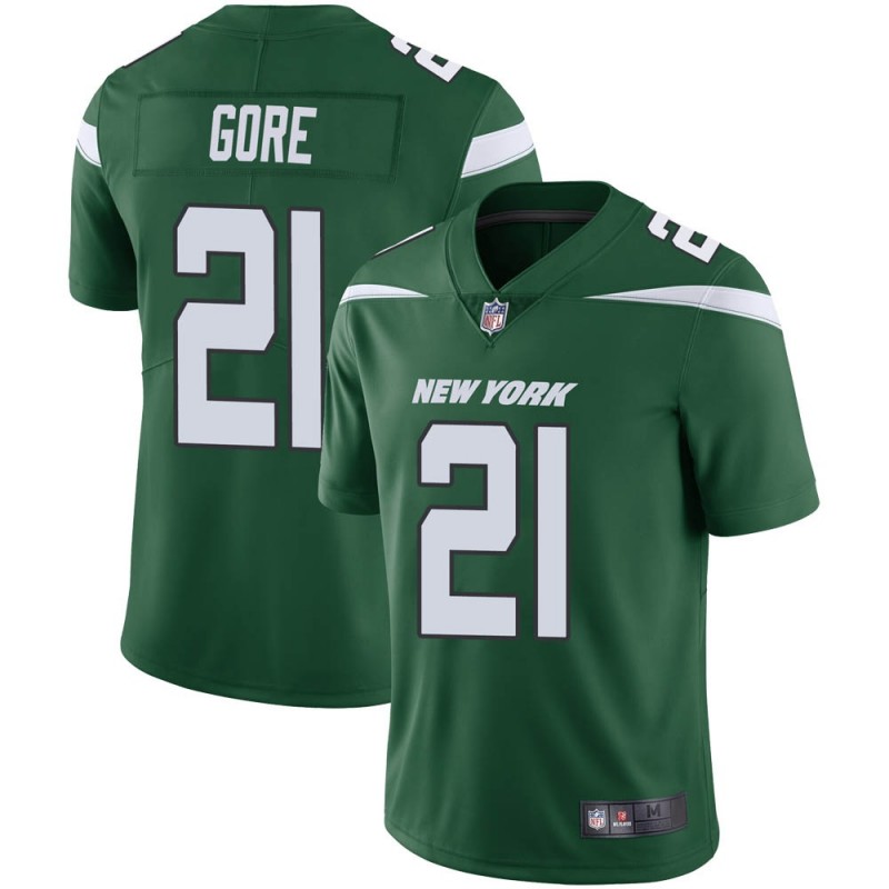 Men's New York Jets Green #21 Frank Gore Vapor Untouchable Limited Stitched Jersey